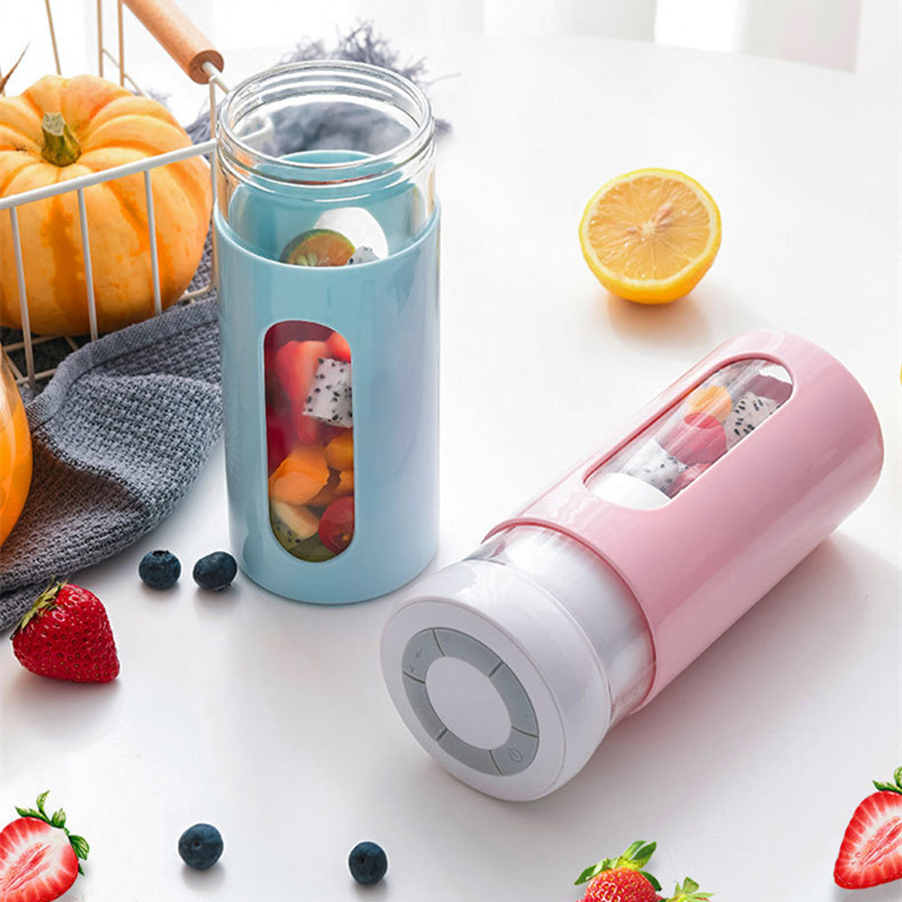 Portable USB Rechargeable Blender – 300ml Glass Smoothie Cup